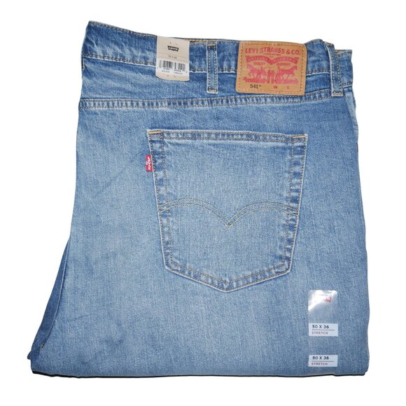 Levis 541 Athletic Fit Jeans Men's Size 50x36 Meidum Wash Stretch Denim NWT - Picture 1 of 13